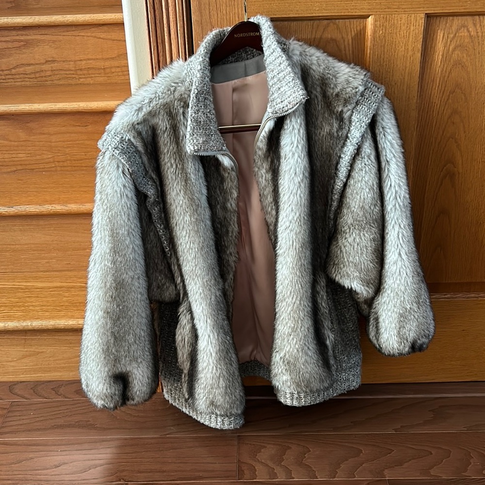 Sportowne vintage jacket faux fur